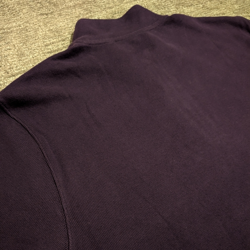 Land's End Men's Deep Plum Quarter-Zip Sweater - XL - Picture 4 of 10